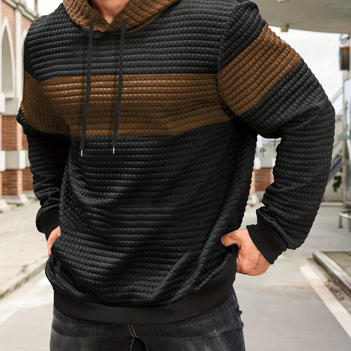 Hayes | Teksturowana bluza z kapturem w kolorze blokowym