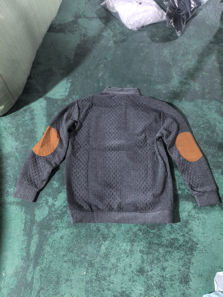 Ronan | Sweter Henley z Stojącym Kołnierzem i Guzikami