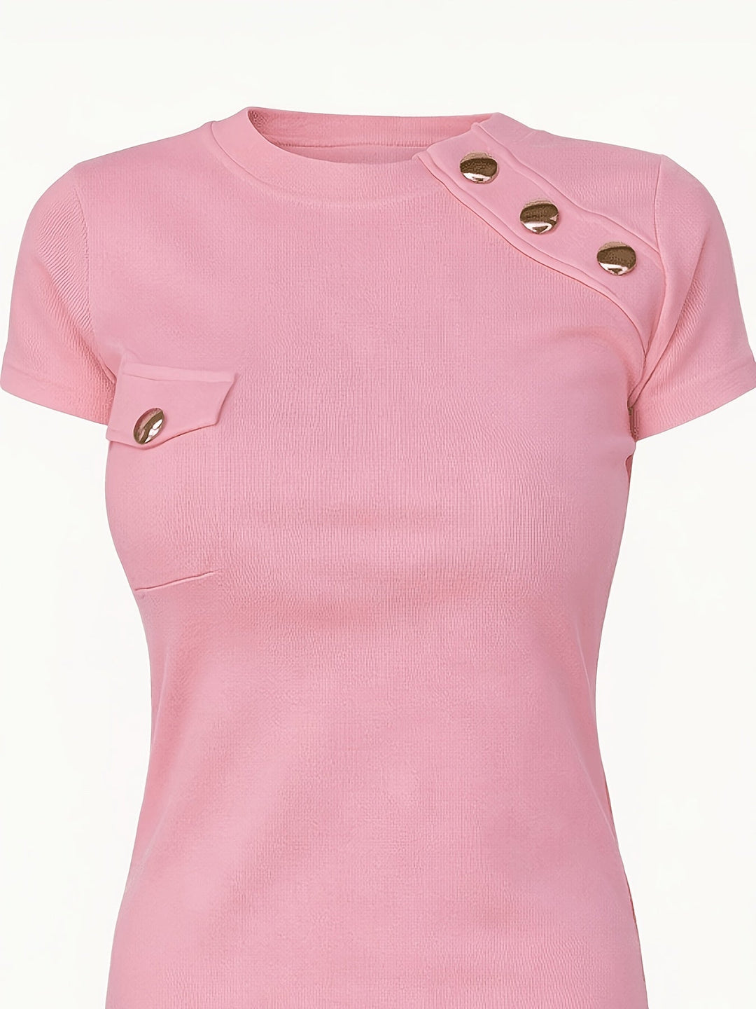 Isla | Krótki rękaw T-shirt z guzikiem