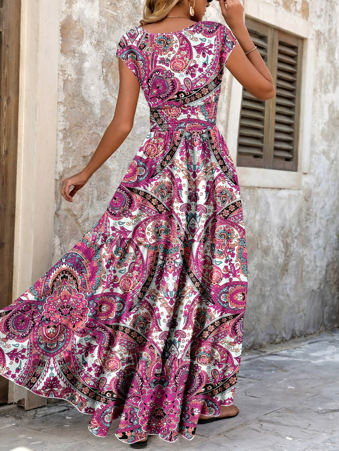 Roberta | Boho Sukienka Maxi w Wzór Paisley