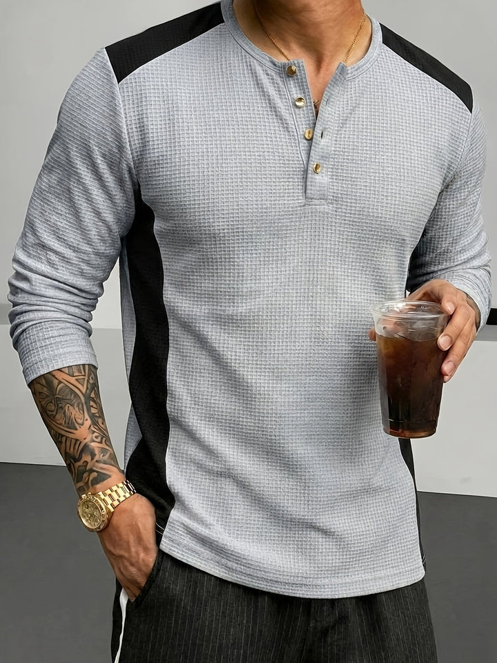 Curtis | Teksturowany longsleeve Henley
