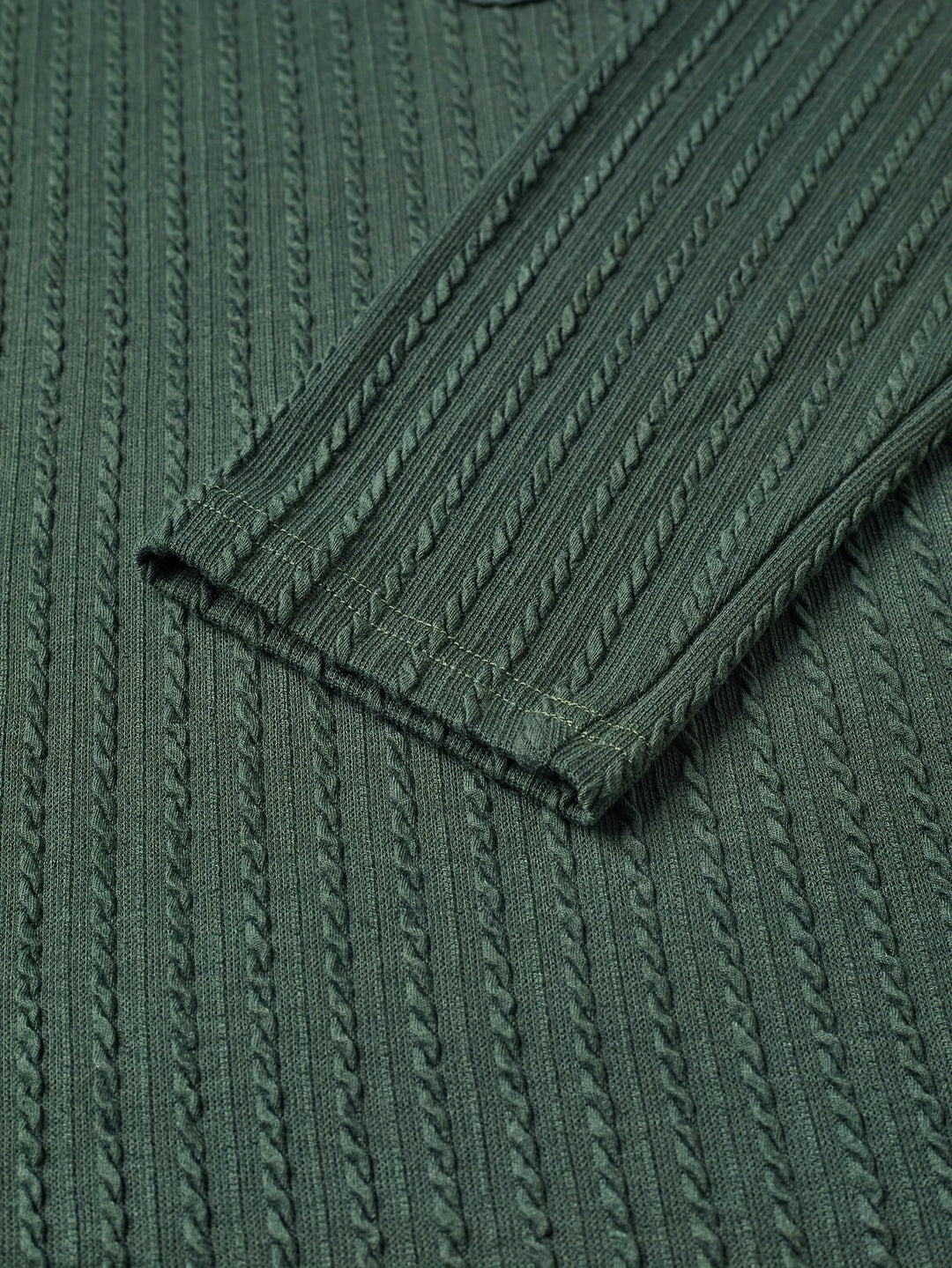 Rowan | Teksturowany Henley z Kapturem