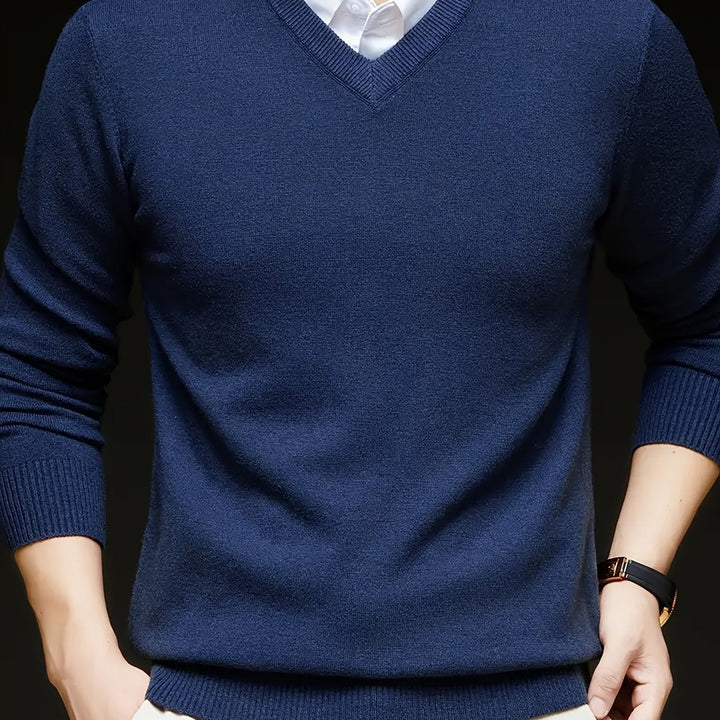 Hugh | Elegancki sweter w serek