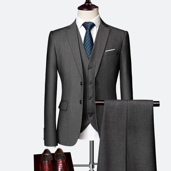 Męski Garnitur 3-częściowy Slim Fit z Kamizelką
