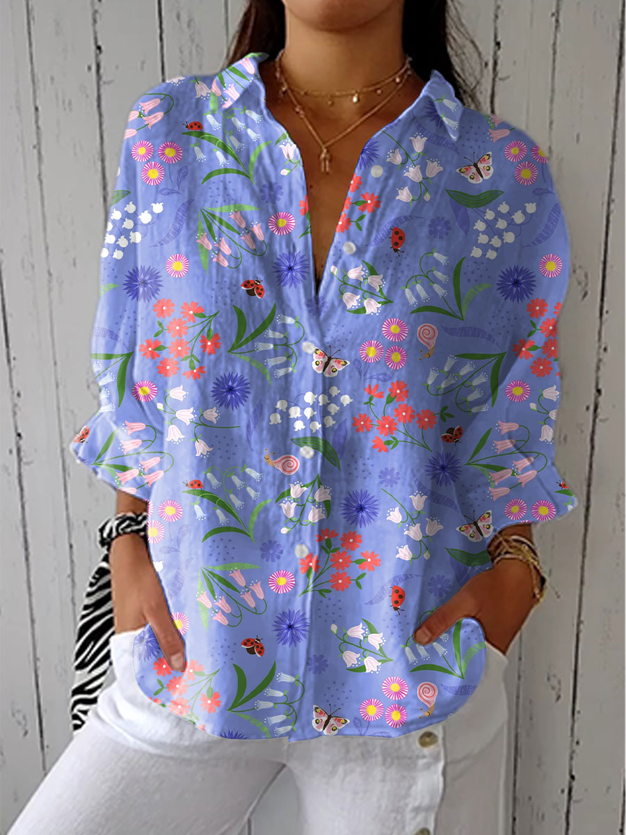 Gloria | Elegancka Bluzka Meadow z Guzikami