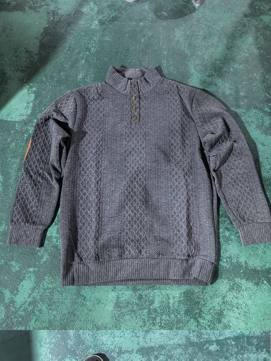 Ronan | Sweter Henley z Stojącym Kołnierzem i Guzikami