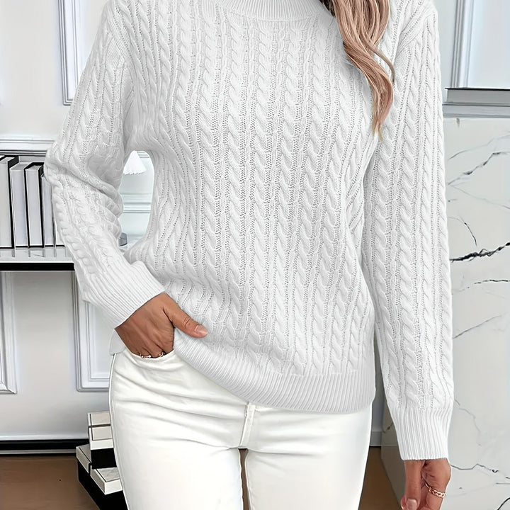 Faye | Sweter z okrągłym dekoltem w splot kablowy