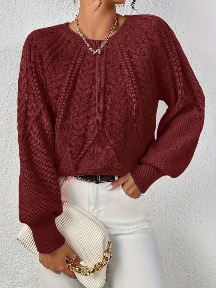 Cassidy | Sweter z okrągłym dekoltem w sploty