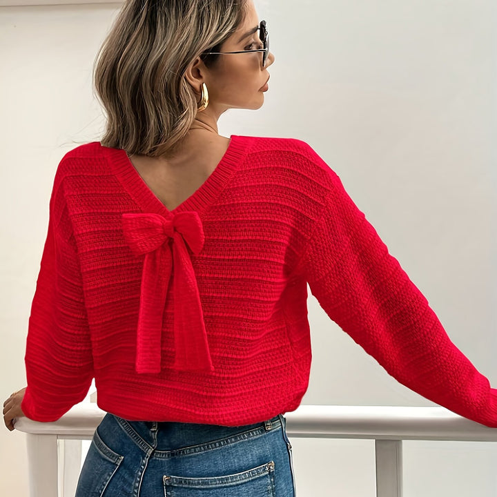 Imogen | Sweter z Wstążkowym Detalem
