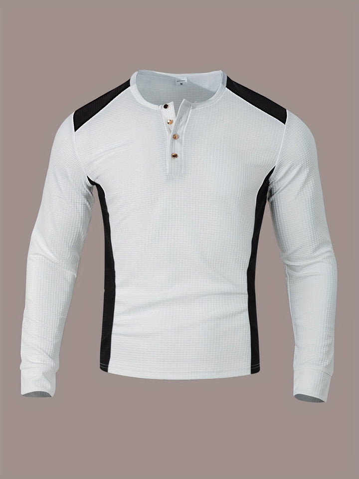 Curtis | Teksturowany longsleeve Henley