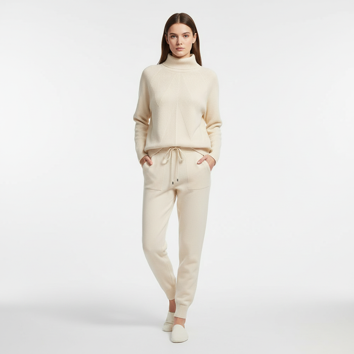 Damski Komplet Dresowy z Golfem i Spodniami Loungewear