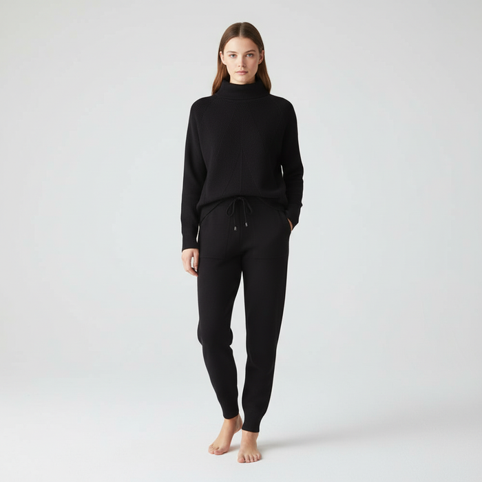 Damski Komplet Dresowy z Golfem i Spodniami Loungewear