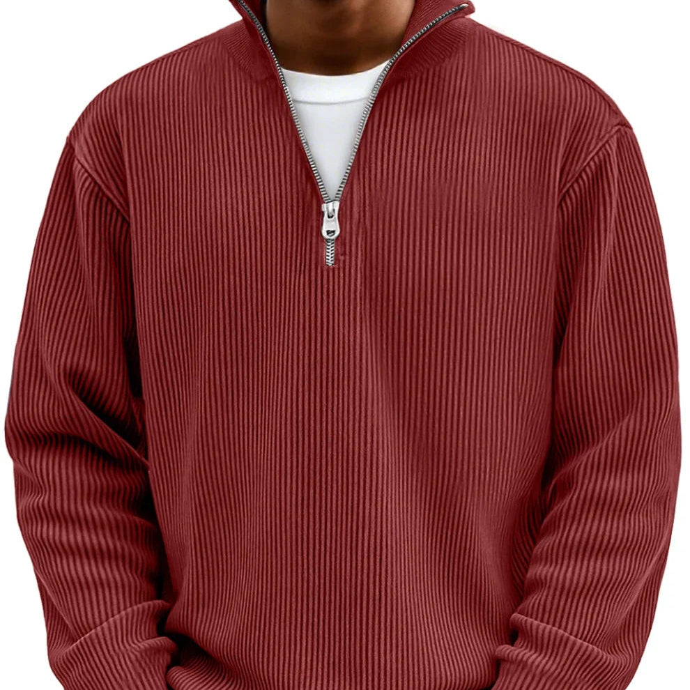 Chase | Stylowy Sweter z Zippem i Wysokim Kołnierzem