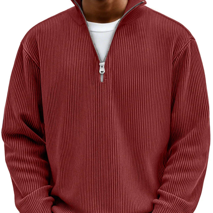 Chase | Stylowy Sweter z Zippem i Wysokim Kołnierzem