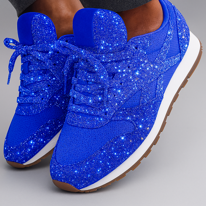 Damskie Błyszczące Sneakersy na Platformie Sznurowane