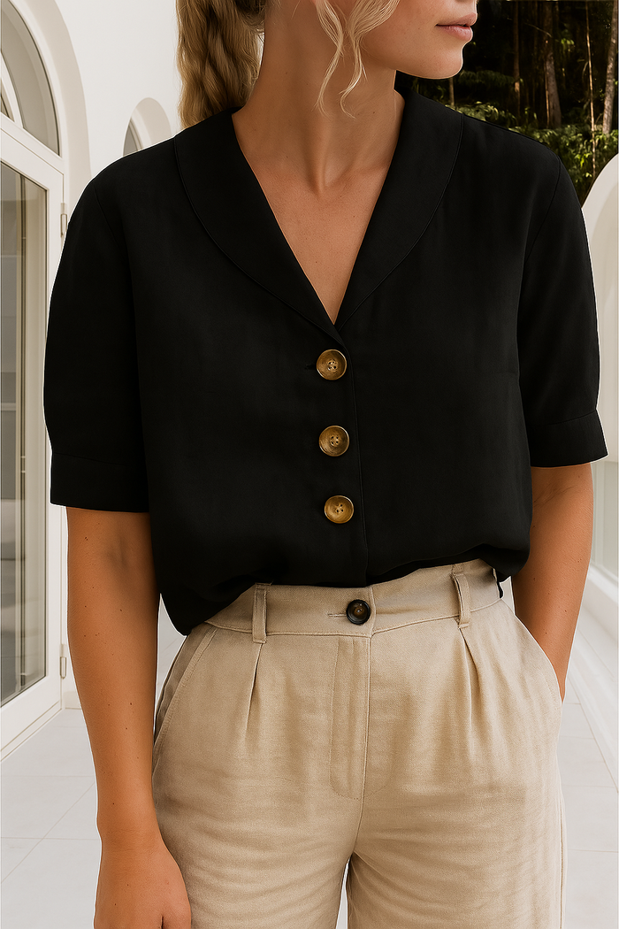 Constance | Elegancka Bluzka z Guzikami z Przodu