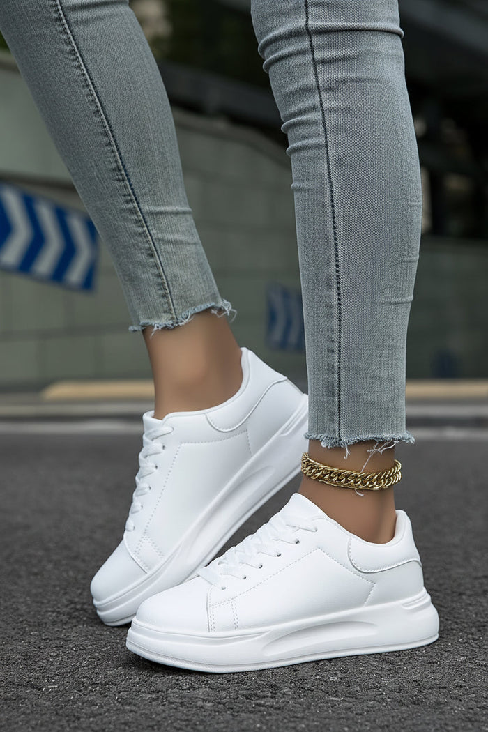 Damskie Sneakersy Niskie z Poduszką i Sznurowaniem