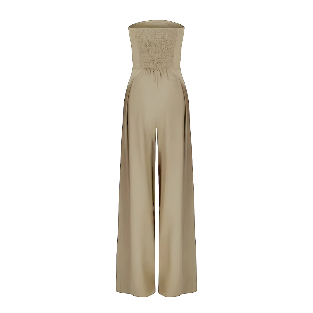 Amilia | Kombinezon bez rękawów z szerokimi nogawkami
