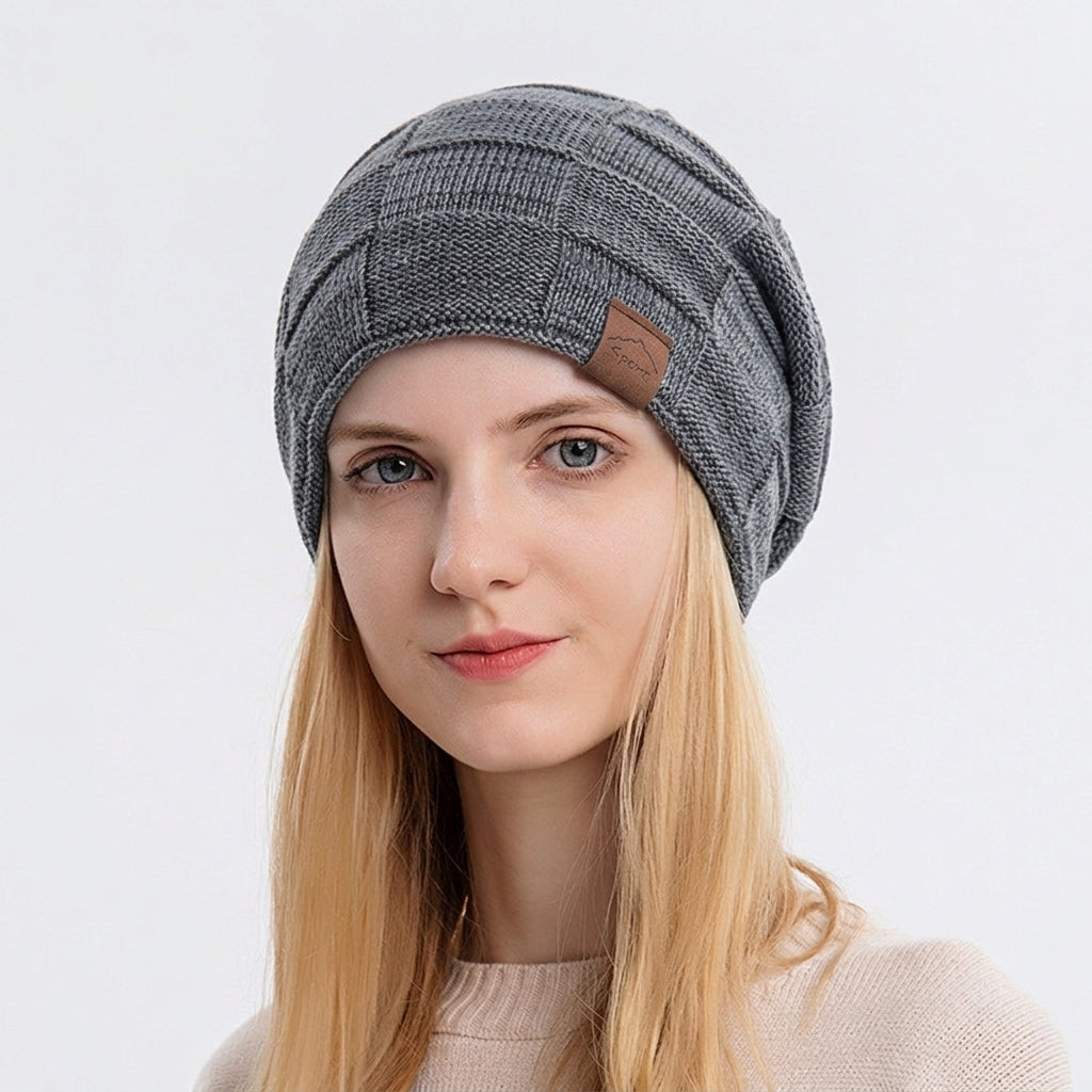 Czapka Beanie Slouch z Polarową Podszewką do Zimy