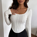 Damski Sweter Off-Shoulder z Wzorem Warkoczowym