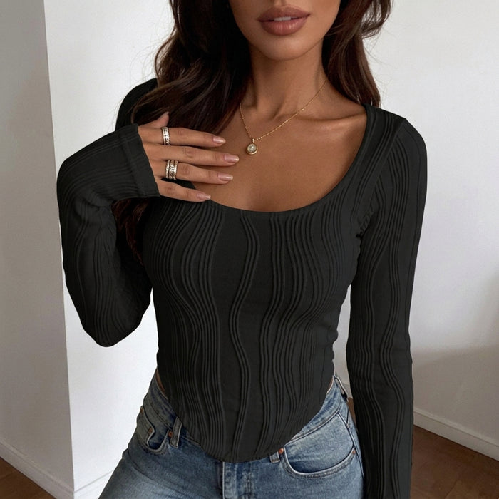 Damski Sweter Off-Shoulder z Wzorem Warkoczowym