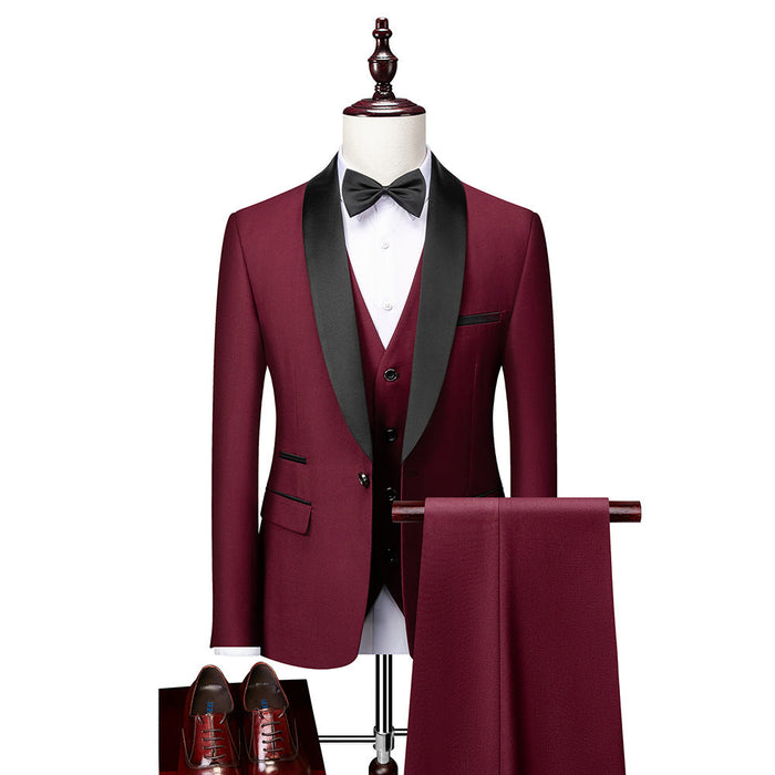 Męski Trójczęściowy Garnitur Slim Fit z Kamizelką