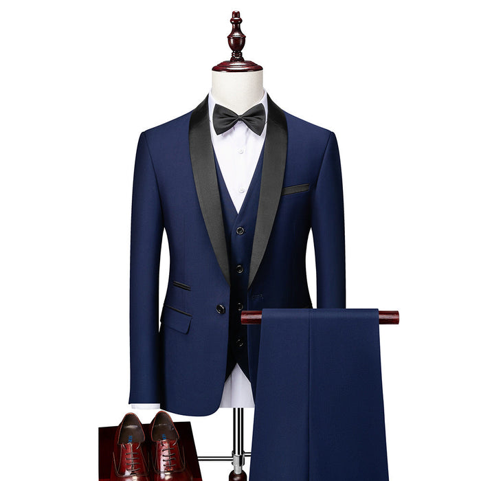 Męski Trójczęściowy Garnitur Slim Fit z Kamizelką