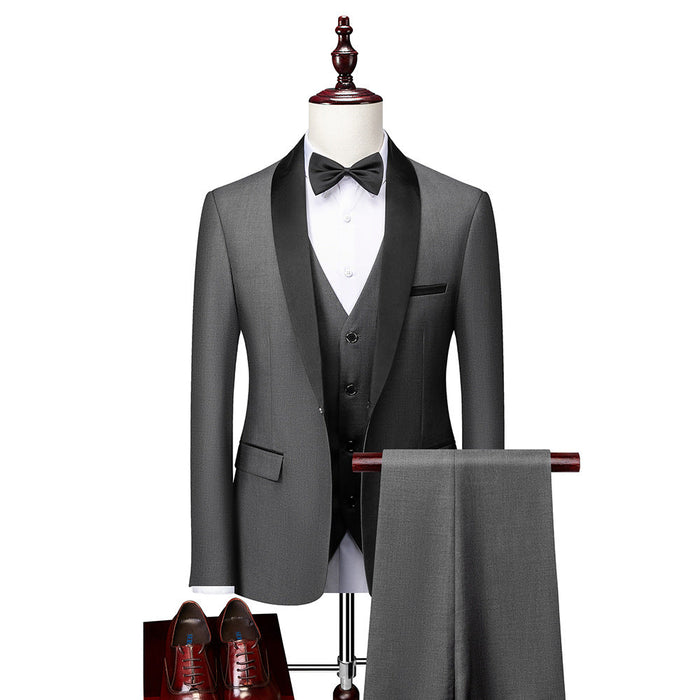 Męski Trójczęściowy Garnitur Slim Fit z Kamizelką