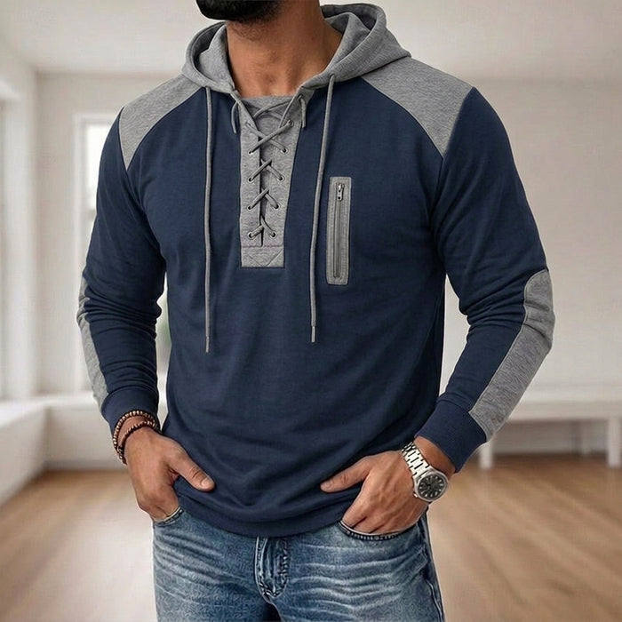 Wesley | Bluza z kapturem i sznurowanym dekoltem