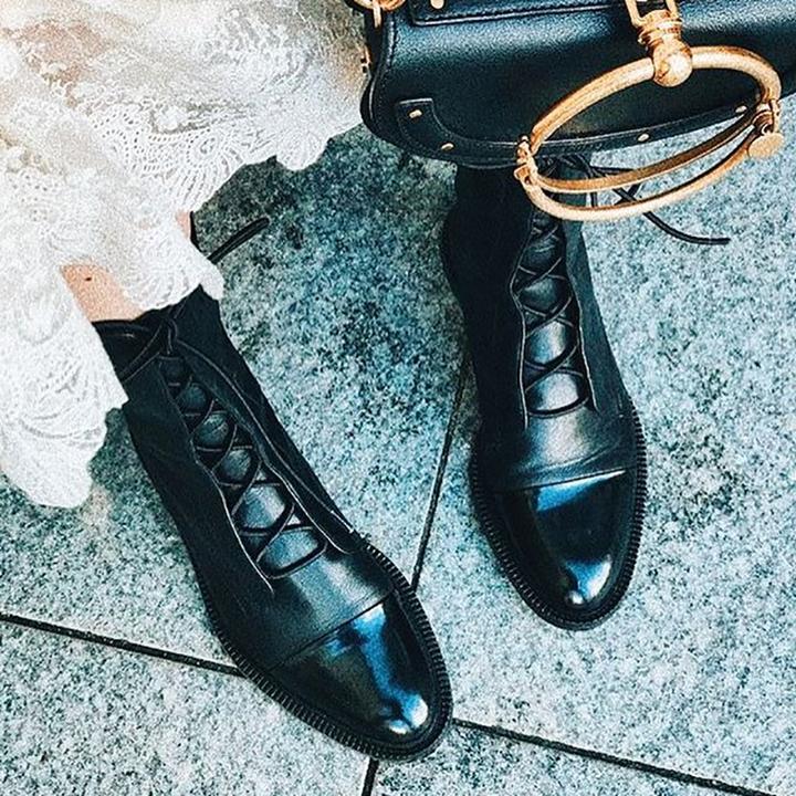 Sophia | Eleganckie Botki na Sznurowanie