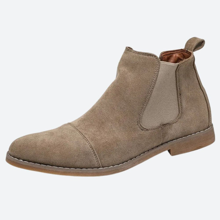 Męskie Zamszowe Chelsea Boots z Elastyczną Wstawką