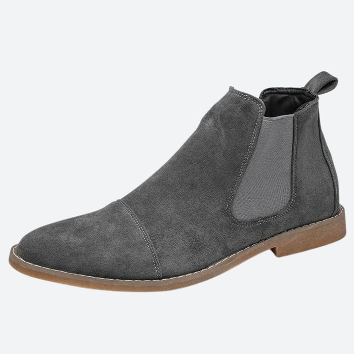Męskie Zamszowe Chelsea Boots z Elastyczną Wstawką