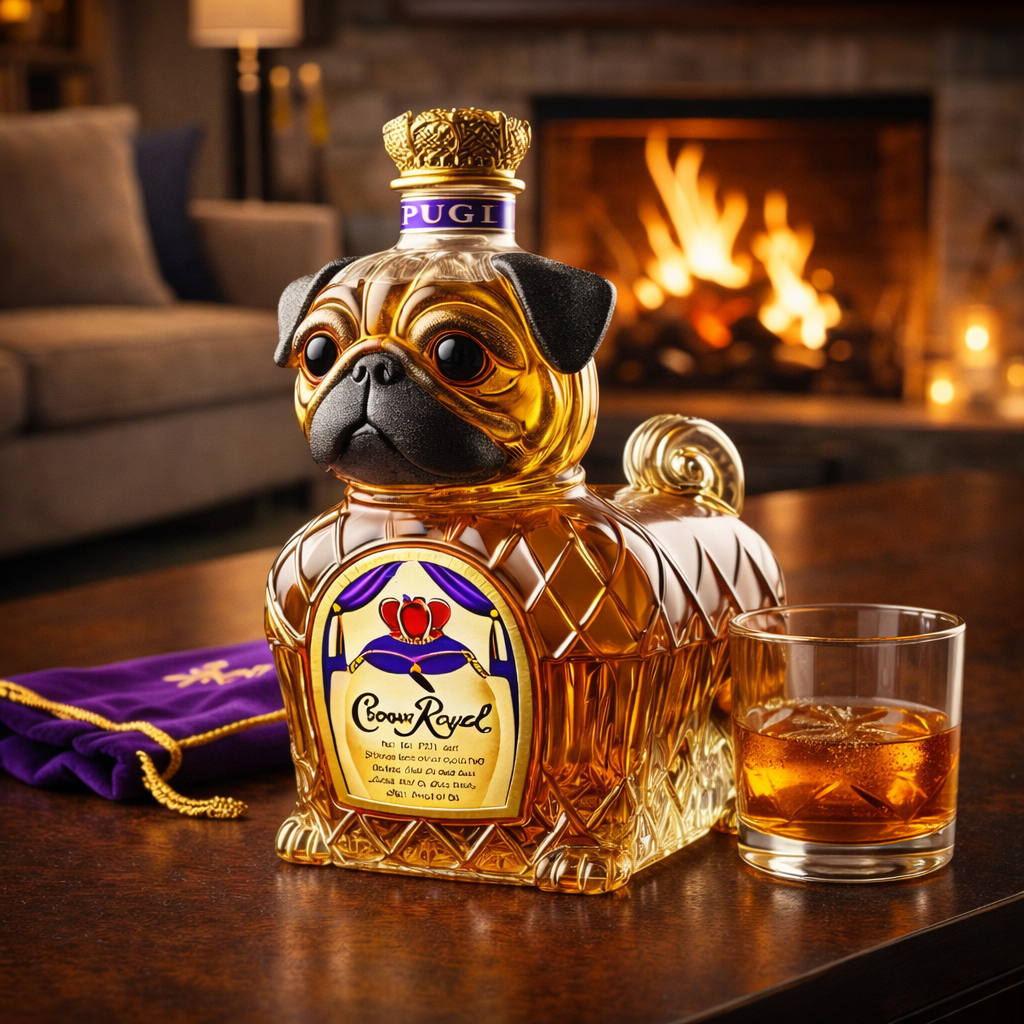 Russell | Butelka Whisky z Wzorem Francuskiego Buldoga