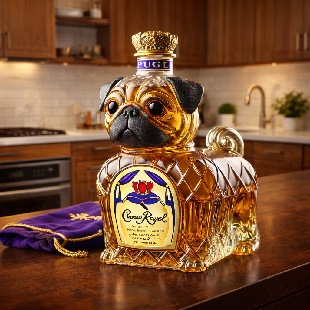 Russell | Butelka Whisky z Wzorem Francuskiego Buldoga