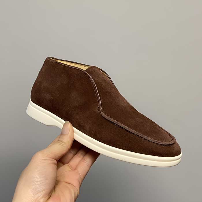 Męskie Mokasyny Slip-On z Miękkiej Skóry Zamszowej