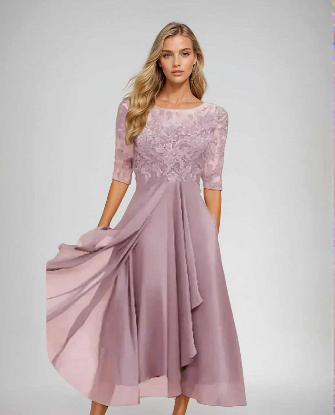 Adelaide | Elegancka Koronkowa Sukienka Midi