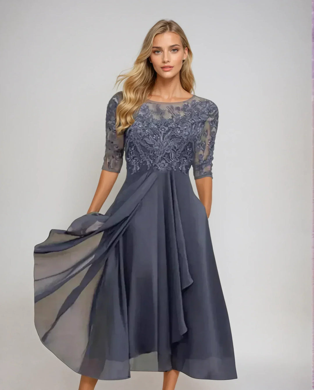 Adelaide | Elegancka Koronkowa Sukienka Midi