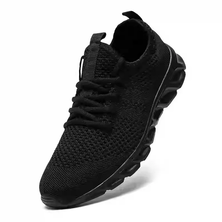 Męskie Sneakersy z Dzianinową Cholewką i Amortyzacją