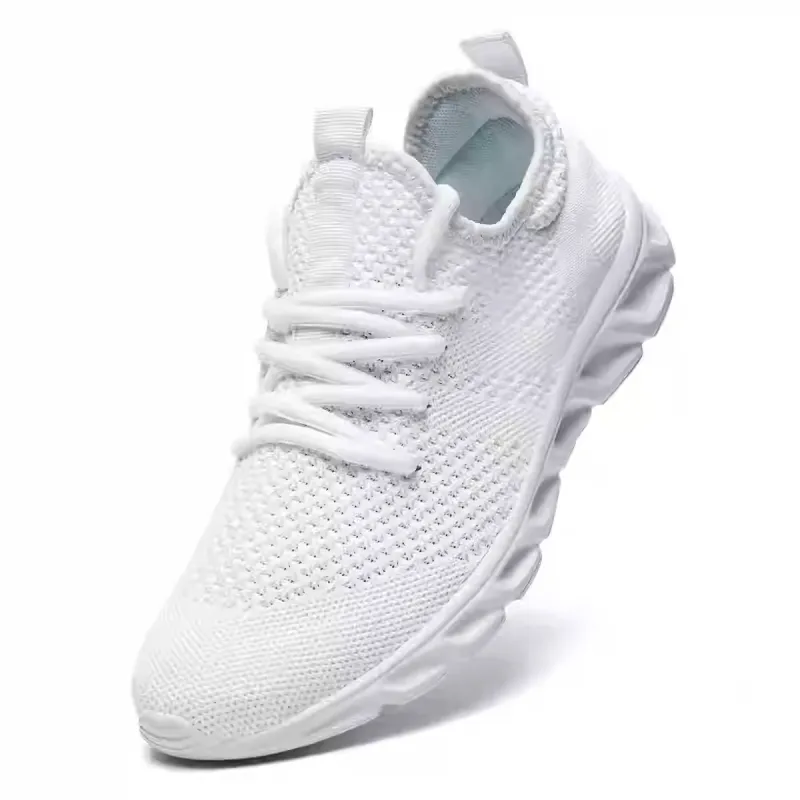 Męskie Sneakersy z Dzianinową Cholewką i Amortyzacją