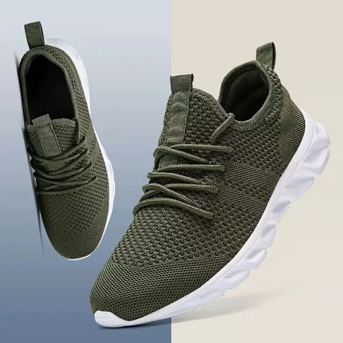 Męskie Sneakersy z Dzianinową Cholewką i Amortyzacją