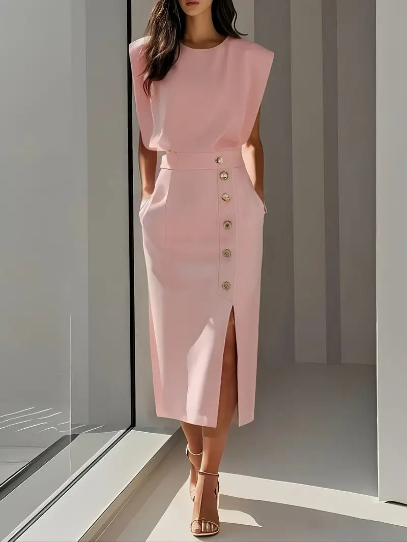 Dalia | Midi Sukienka z Boku