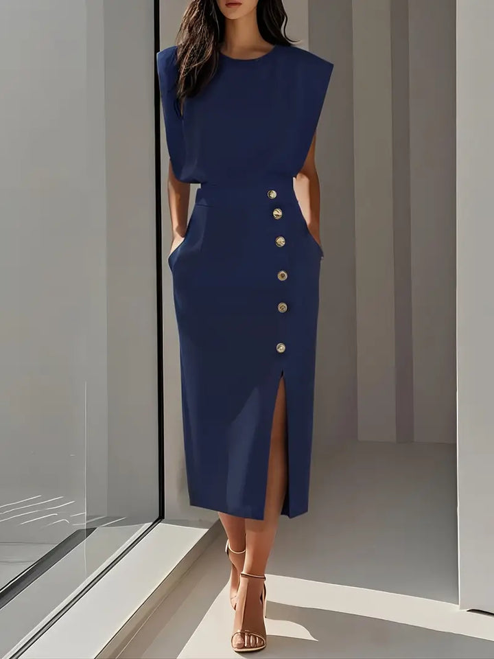 Dalia | Midi Sukienka z Boku