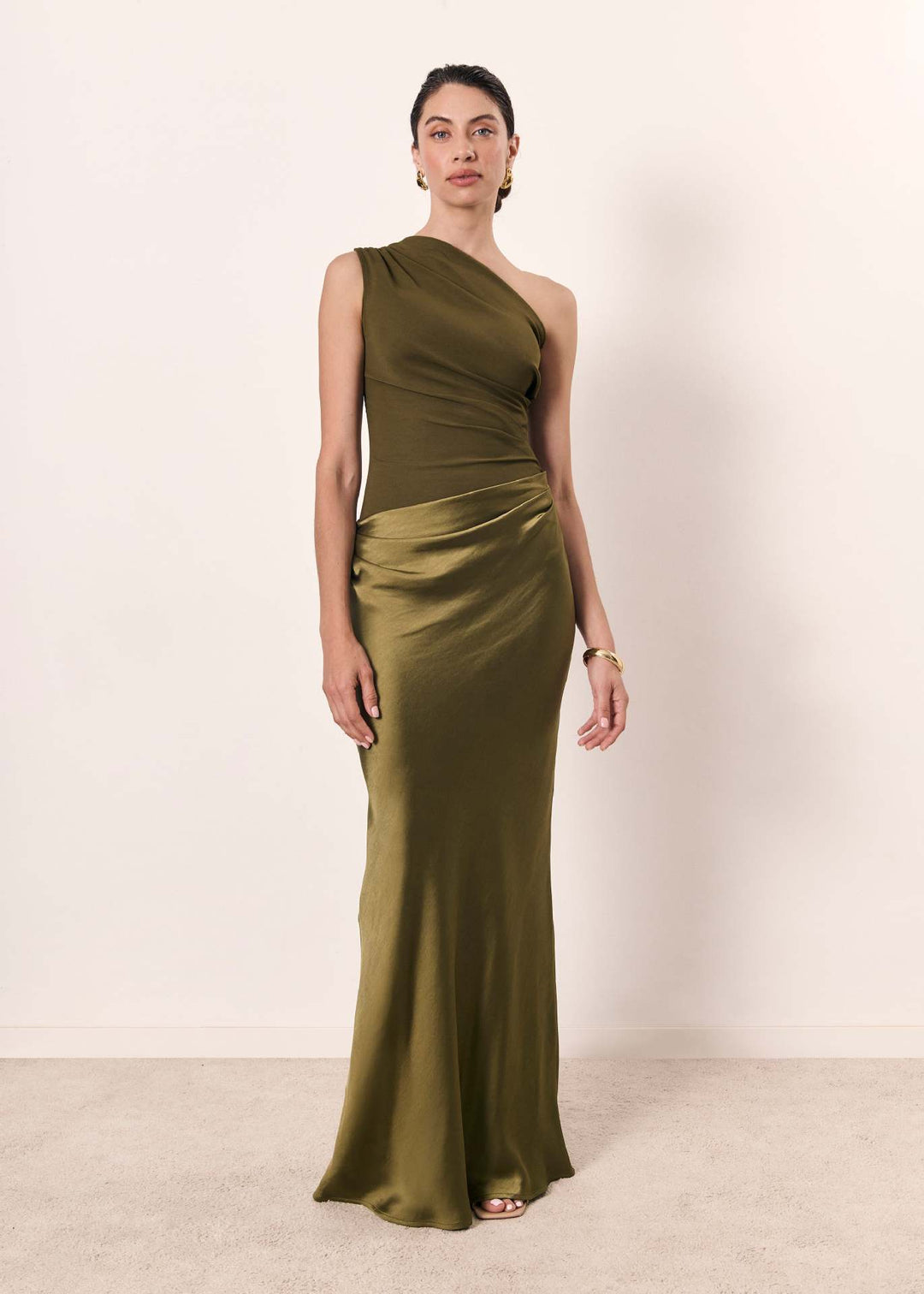 Adrienne | Sukienka Maxi na Jedno Ramię