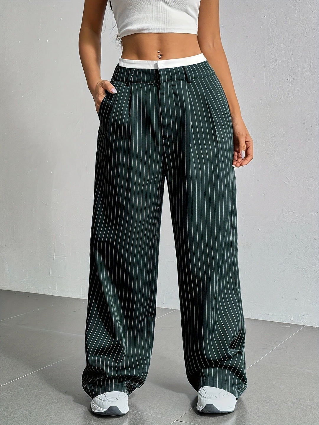 Grace | Casual Striped Wide Pants