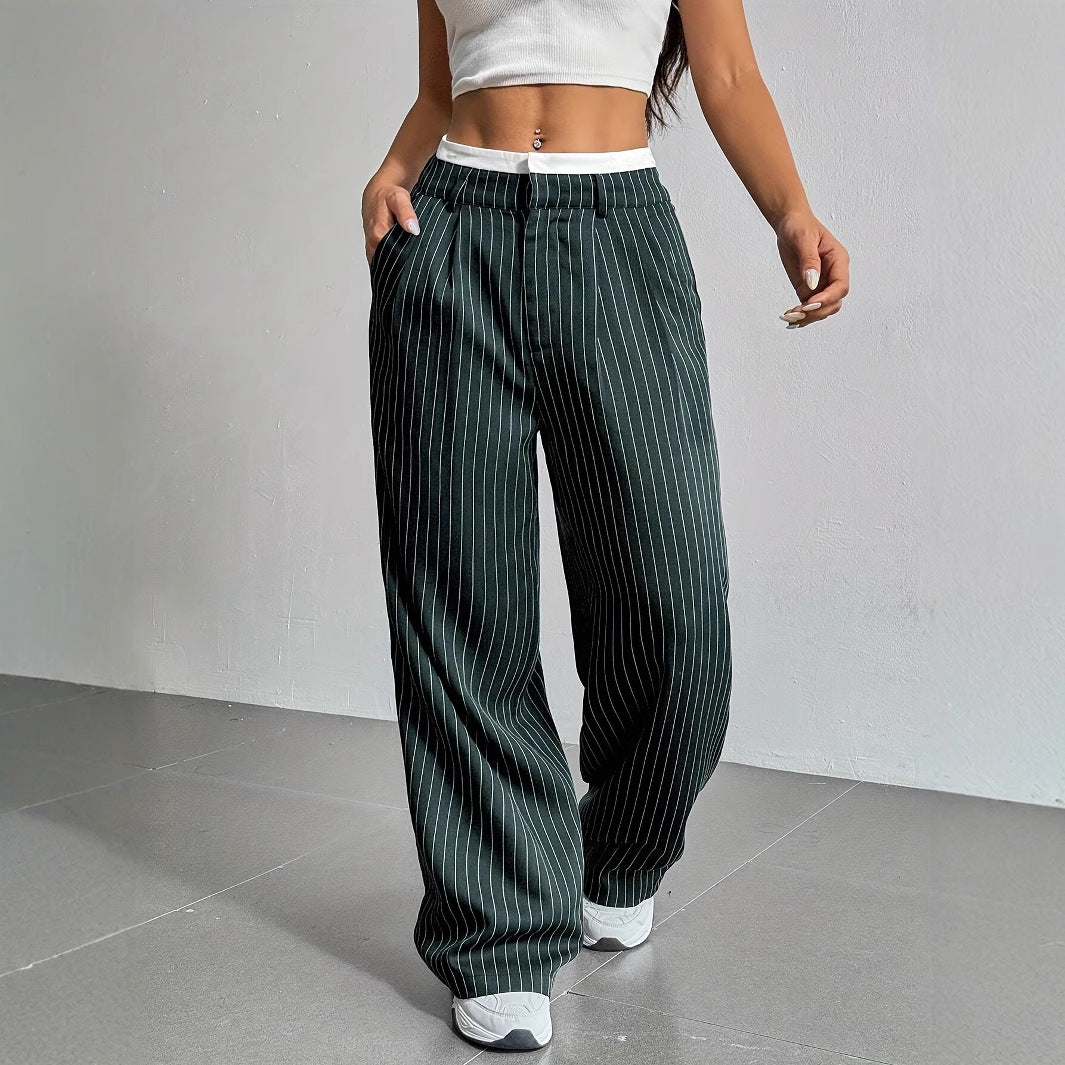 Grace | Casual Striped Wide Pants