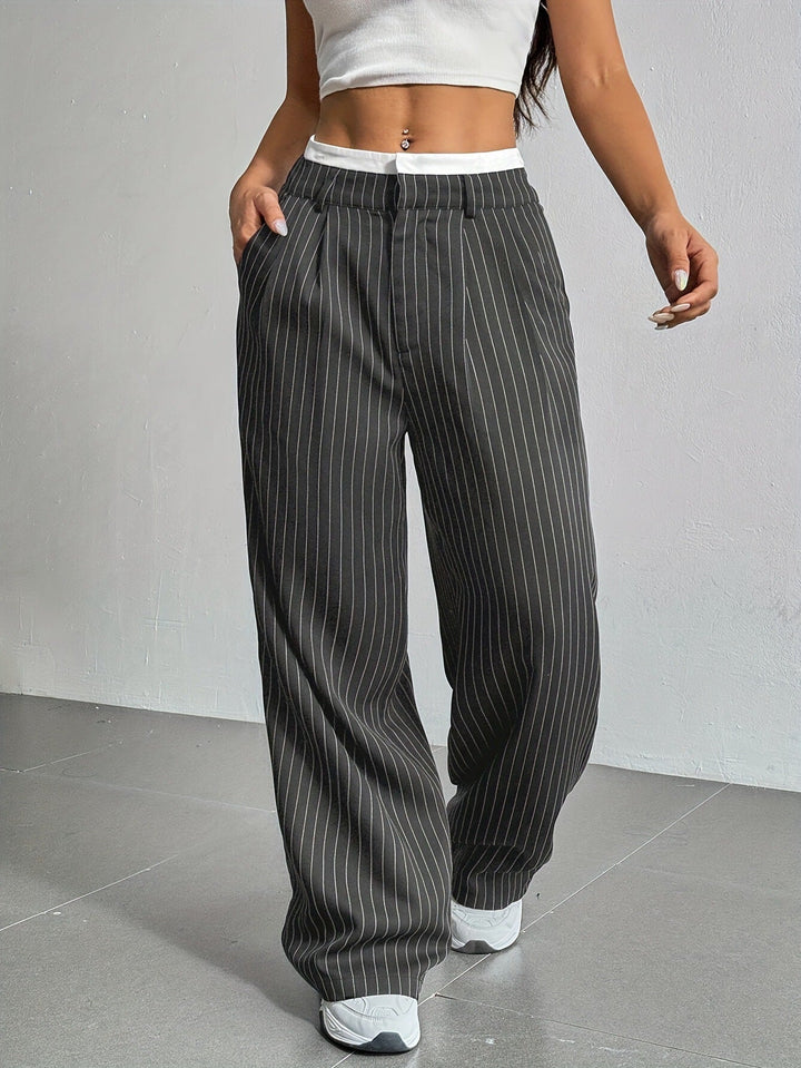 Grace | Casual Striped Wide Pants