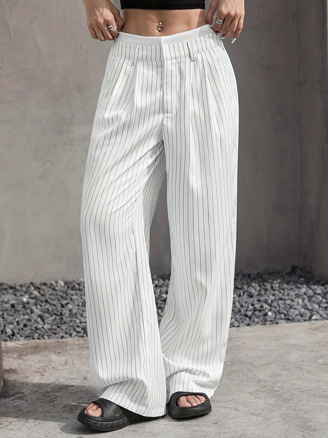 Grace | Casual Striped Wide Pants