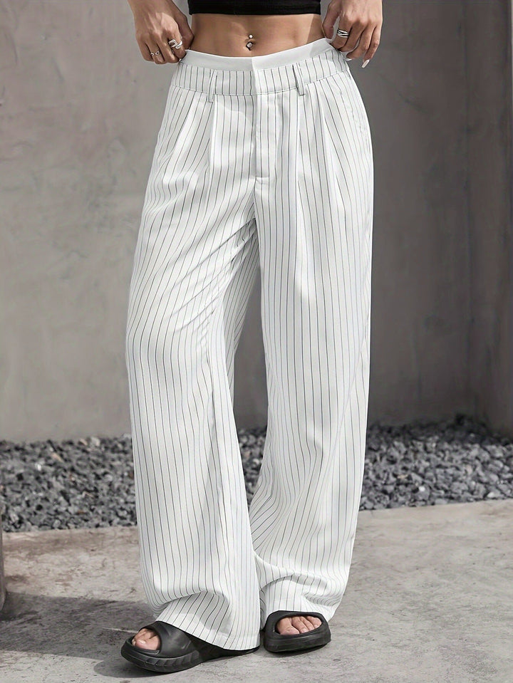 Grace | Casual Striped Wide Pants