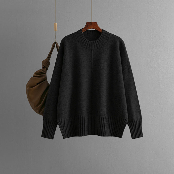 Damski Oversized Sweter z Prążkowanymi Wykończeniami