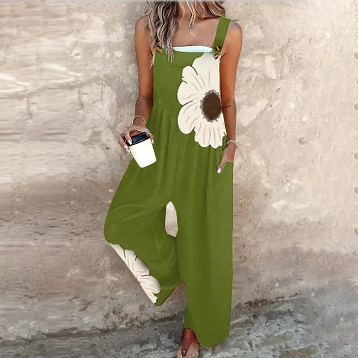 Marissa | Stylowy Kwiatowy Kombinezon z Szerokimi Nogawkami